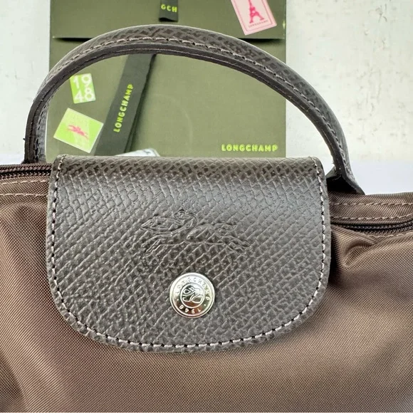 NWOT LONGCHAMP Le Pliage Green Pouch with Handle - Picture 6 of 16